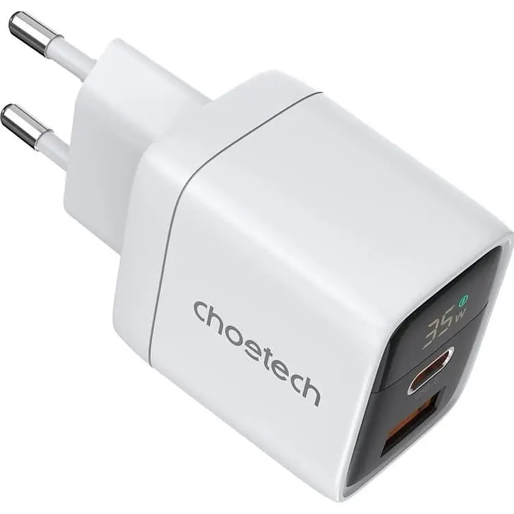 Мережевий зарядний пристрий Choetech PD6052-EU-WH USB-A/USB-С - фото 2