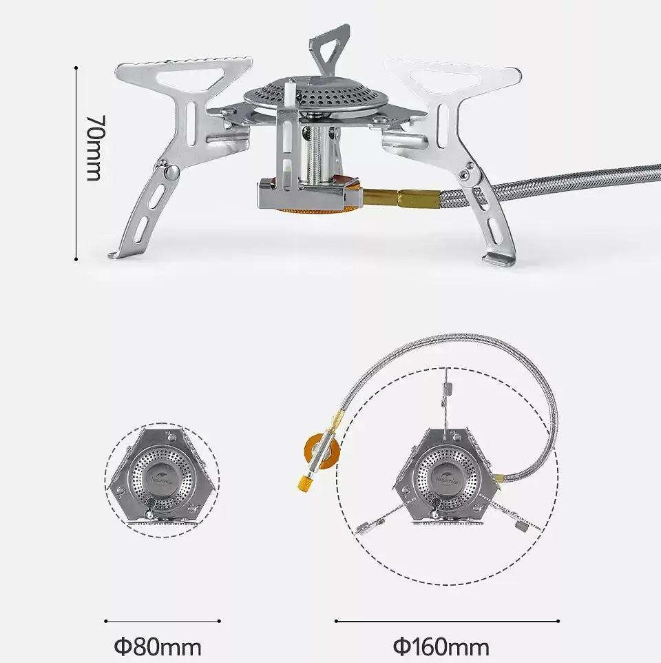 Газовий пальник Naturehike NH21RJ009 3000W з п'єзопідпалом під різьбовий балон - фото 8