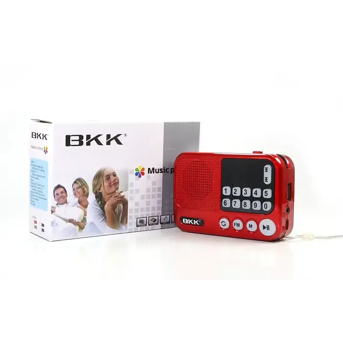 Радіоприймач з FM USB MicroSD BKK S99 радіо на акумуляторі 18650 Червоний - фото 7