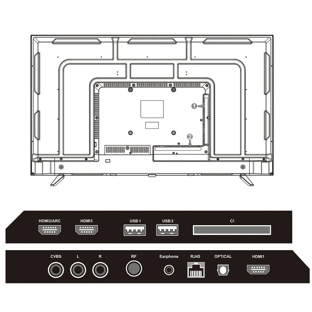 ТБ 50 Mystery MTV-5060UDT2 4K/Android 11/DVB-T2/2xUSB 2.0/3хHDMI/CI-слот/Wi-Fi/Чорний - фото 3