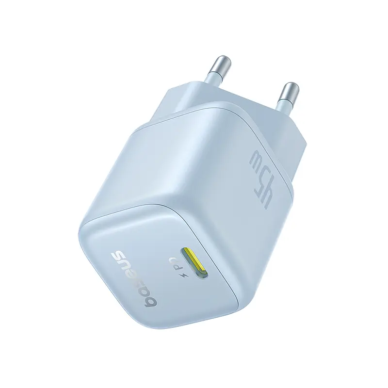 Мережевий зарядний пристрій Baseus PicoGo GaN Fast Charger 1C 45W EU Galaxy Blue (P10176800313-00) - фото 3