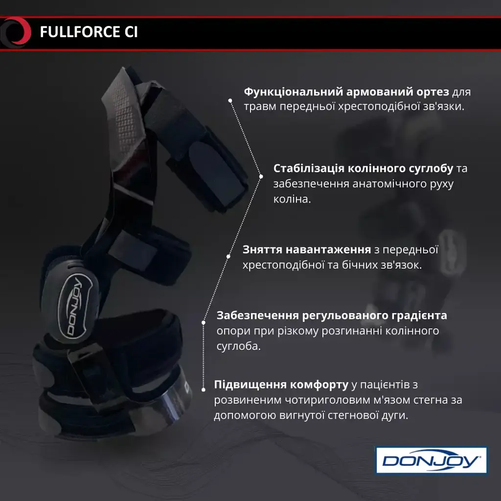 Функціональний армований ортез із динамічною фіксацією Fullforce CI DJO Global M - фото 3