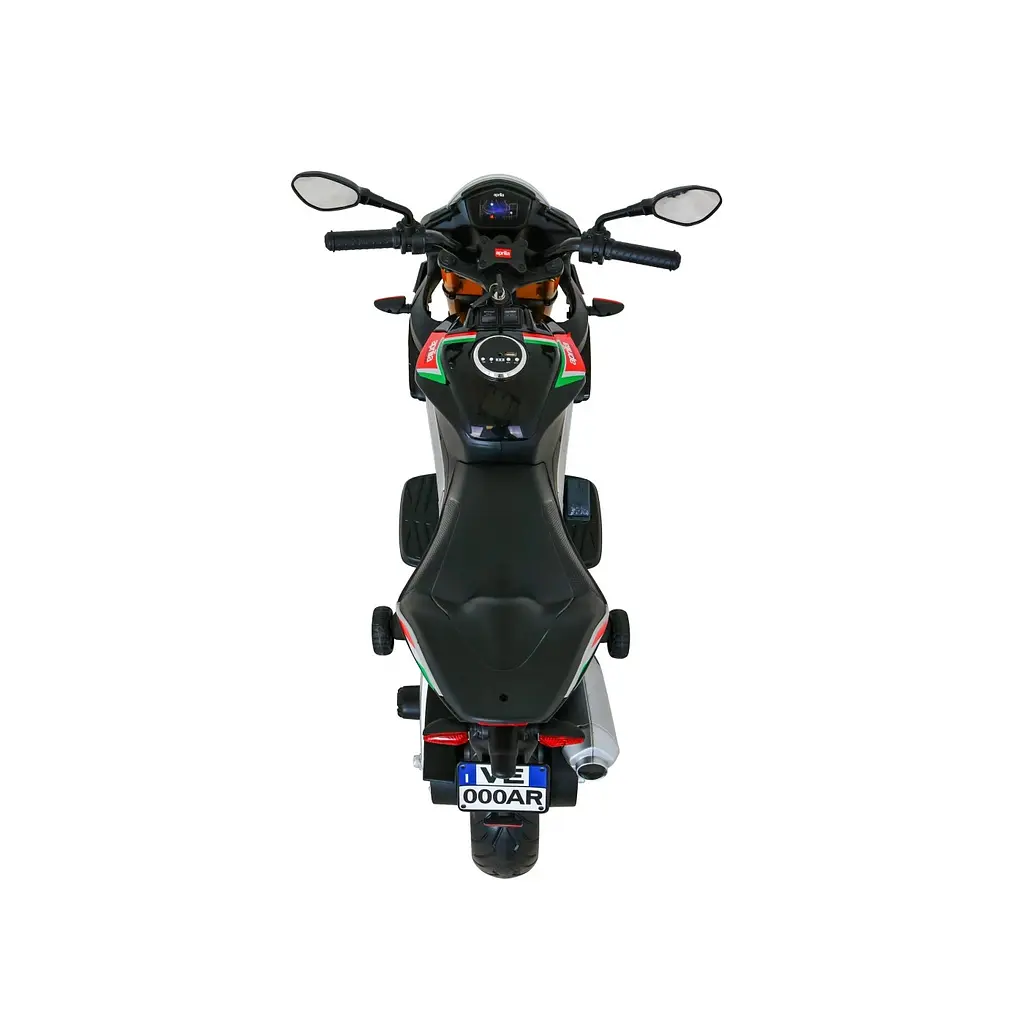 Електромотобайк із допоміжними колесами Ramiz Aprilia Tuono V4 12 В, чорний (PA.A010.CZ) - фото 7