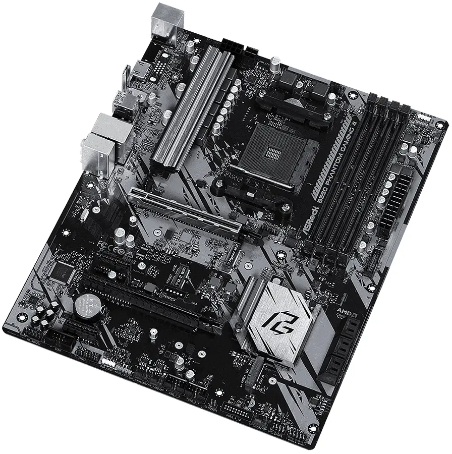 Материнская плата AM4 (B550) ASRock B550 Phantom Gaming 4, B550, 4xDDR4, CrossFireX, Int.Video(CPU), 6xSATA3, 2xM.2, 1xPCI-E 16x 4.0, 1xPCI-E 16x 3.0, 2xPCI-E 1x 3.0, 1xM.2 (Key E), ALC1200, RTL8111H, 8xUSB3.2/4xUSB2.0, HDMI, ATX - фото 4