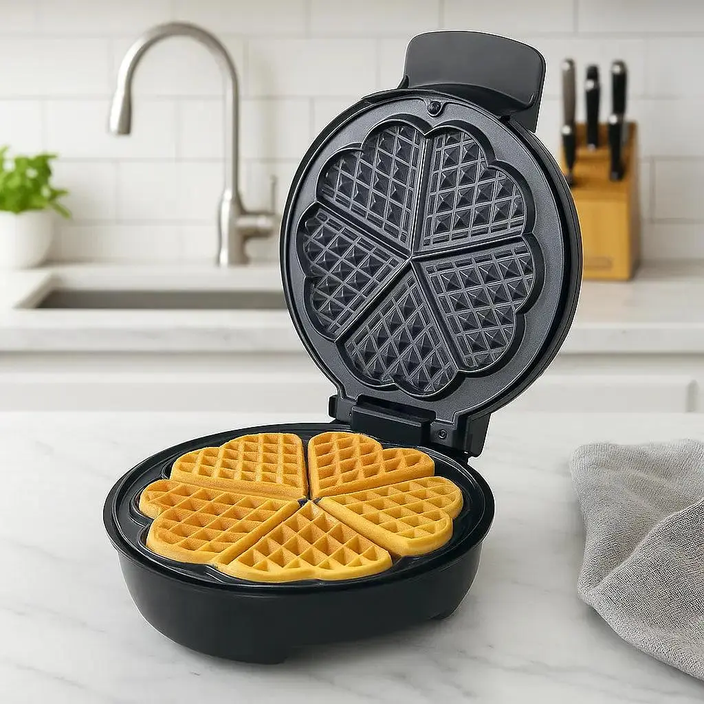Вафельниця Hoffmans HM-3024 1000W - електрична вафельниця з антипригарним покриттям і швидким нагріванням - фото 4