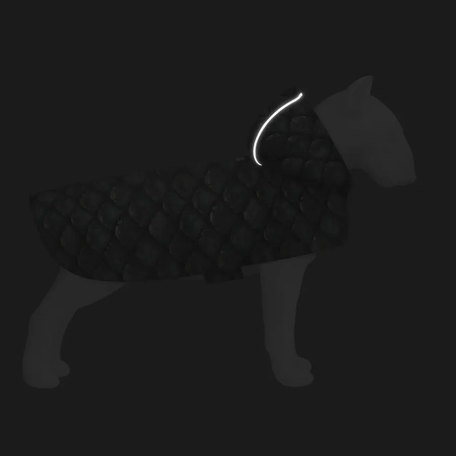 Дождевик-накидка с капюшоном для собак Collar Waudog Clothes, рисунок "Луска", XL, А 55-61 см, B 68-80 см, С 42-52 см - фото 4