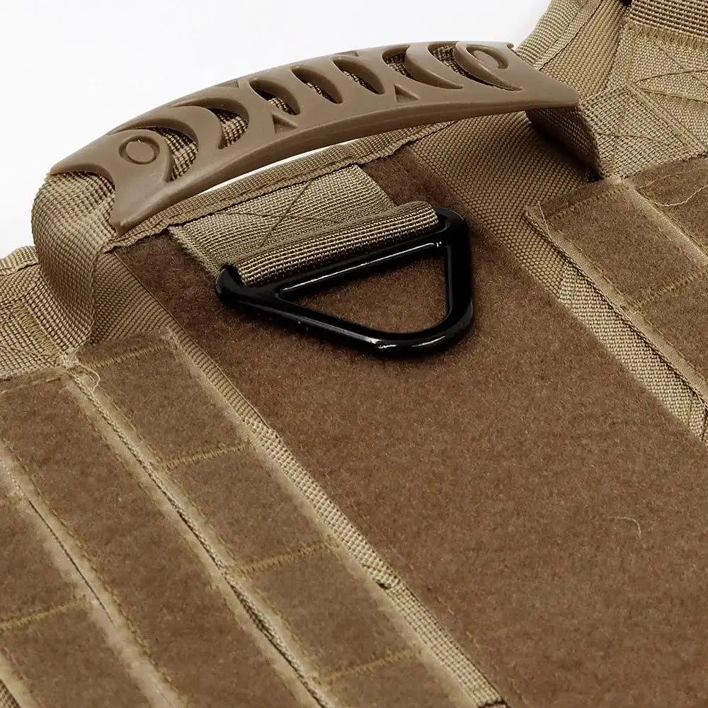 Шлейка для собак Tactical K9, металева пряжка фастекс і система MOLLE Коричневий, М - фото 3