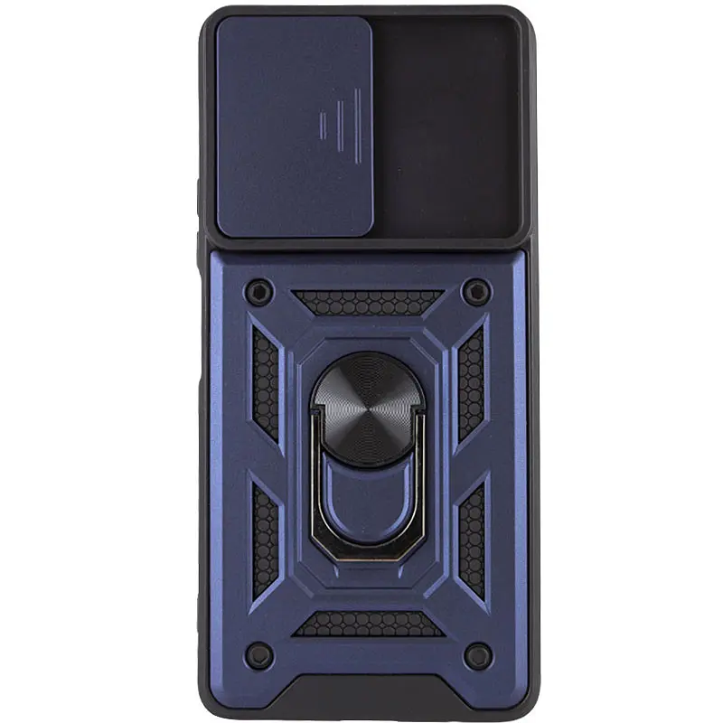 Ударостійкий чохол Camshield Serge Ring для Xiaomi Redmi Note 10 Pro / 10 Pro Max Синій, TPU+PC, Шторка на камеру - фото 3