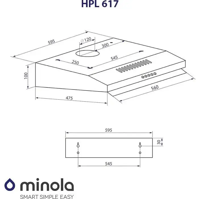 Витяжка пласка Minola HPL 617 WH - фото 9