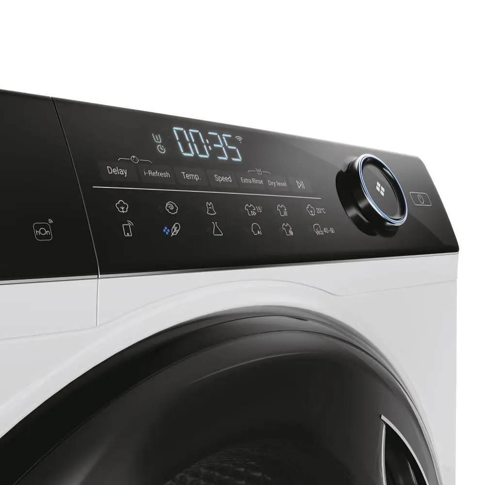 Прально-сушильна машина Haier фронтальна 9(6) кг 1400 A 60 см дисплей пара інвертор люк чорний прямий привод білий - фото 6
