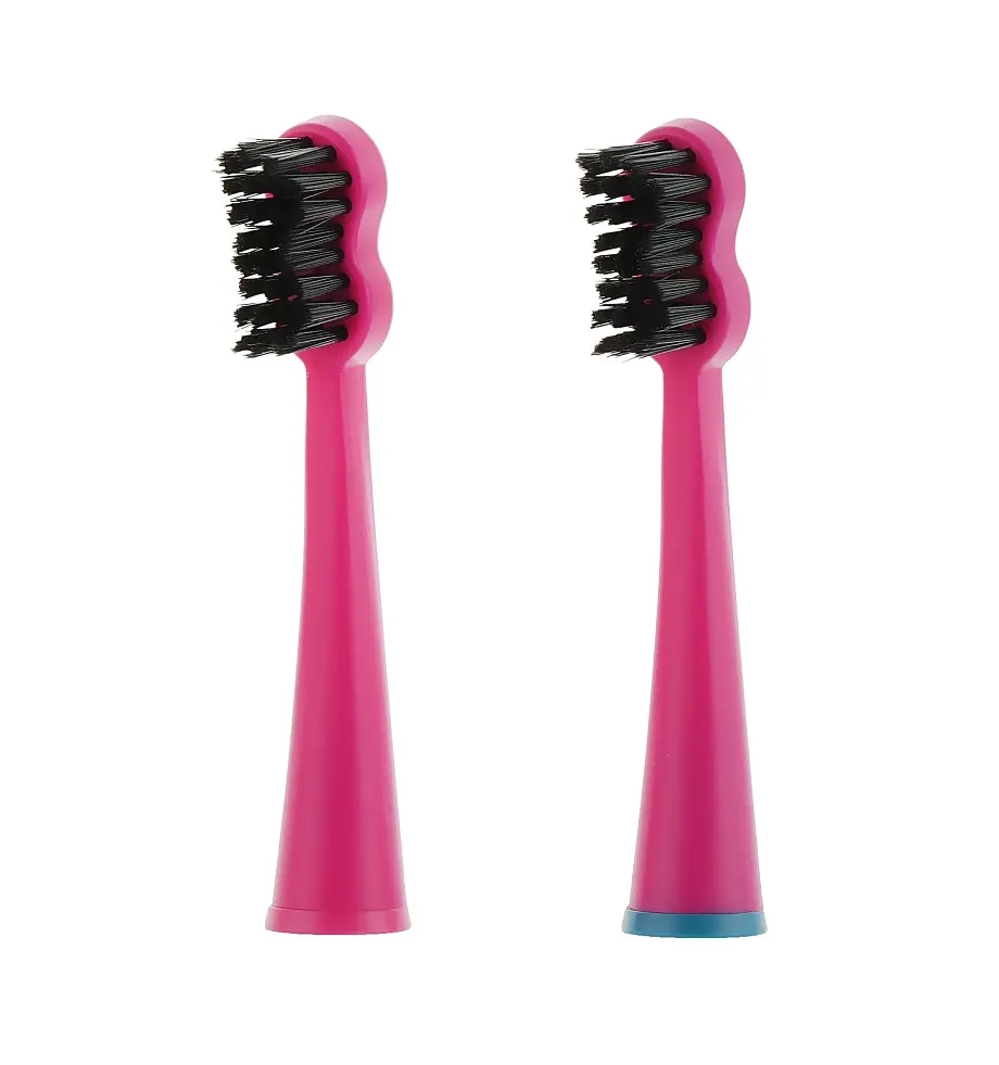 Насадки для звуковой электрощетки Black Whitening II Shocking Pink (розовые) Megasmile 2 шт - фото 3