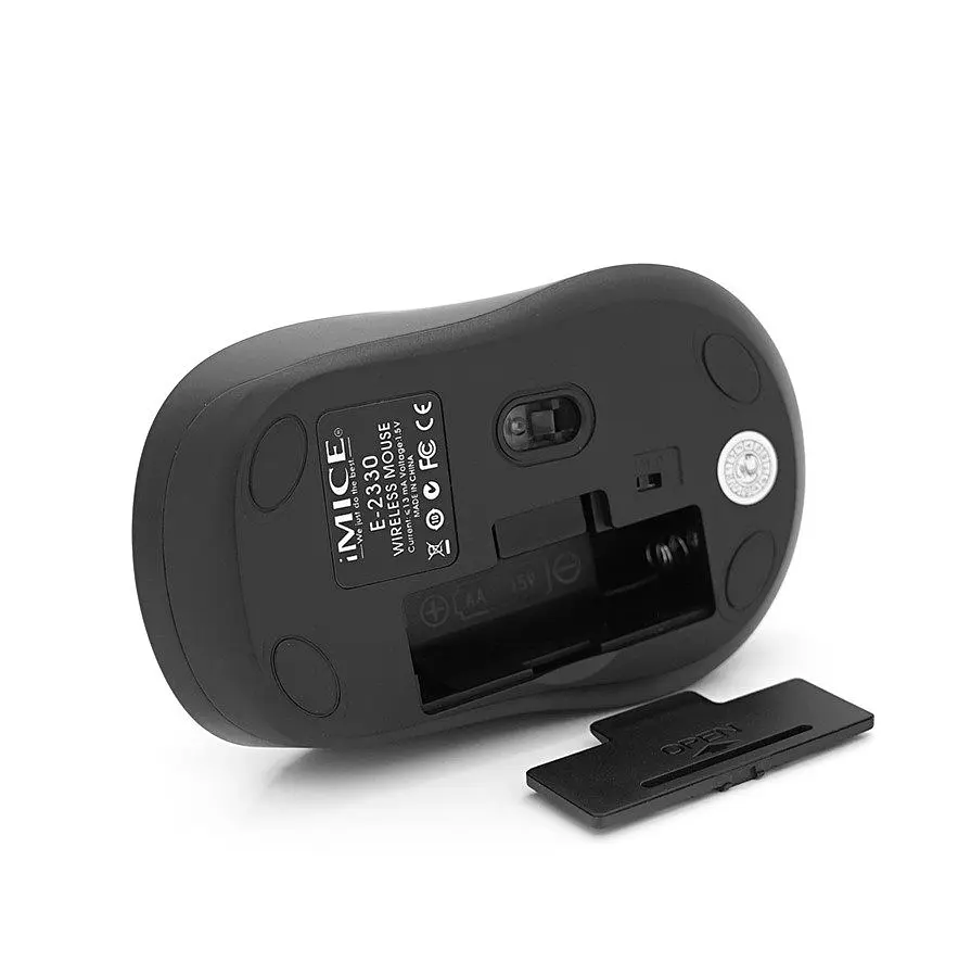 Ігрова миша бездротова iMice E2330 Wireless 1600DPI, 4 кнопок, 2.4Ghz 10 м, Win, Mac OS, 2 AAA, Black - фото 3