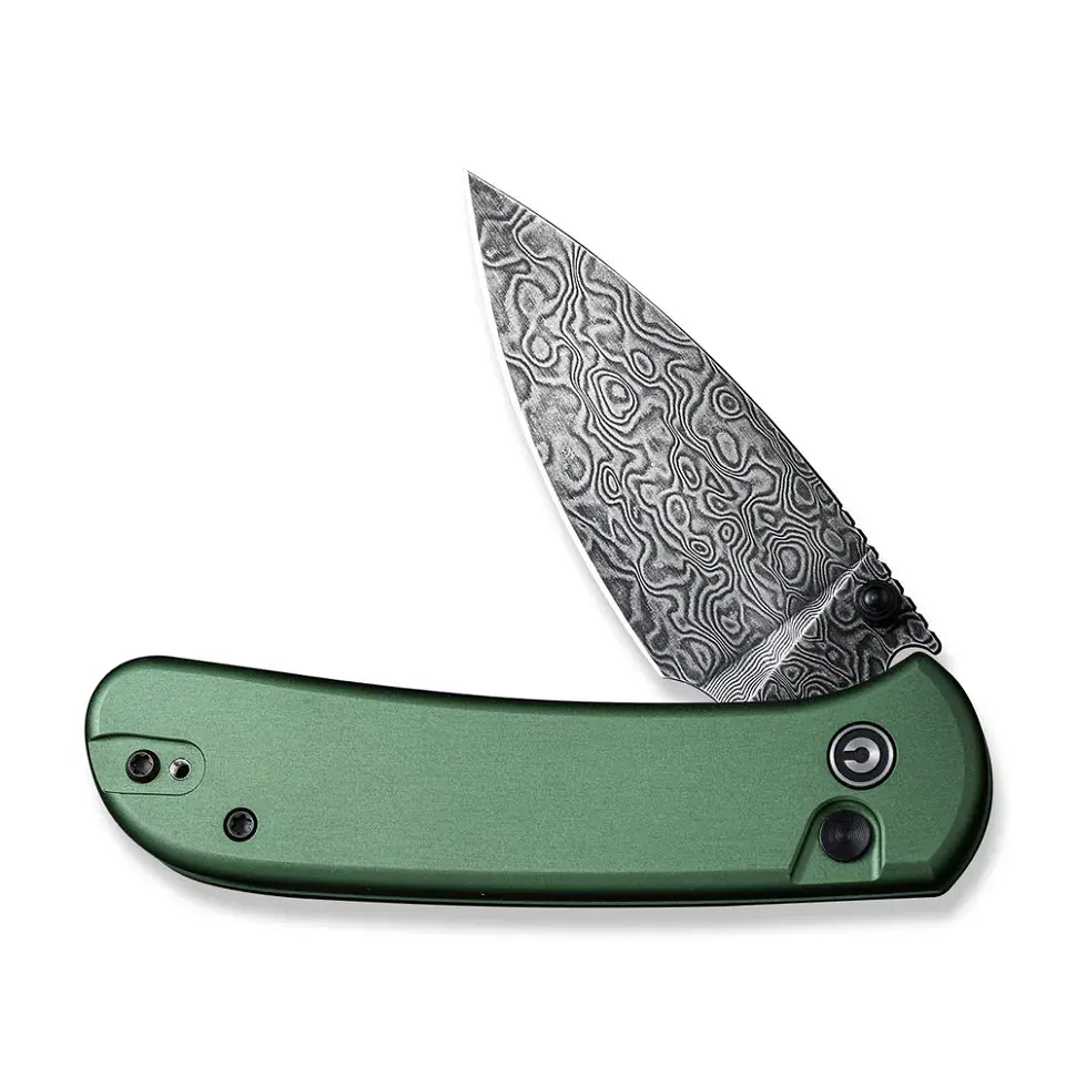 Ніж Civivi Qubit, Green Aluminum, Damascus (C22030E-DS1) - фото 3