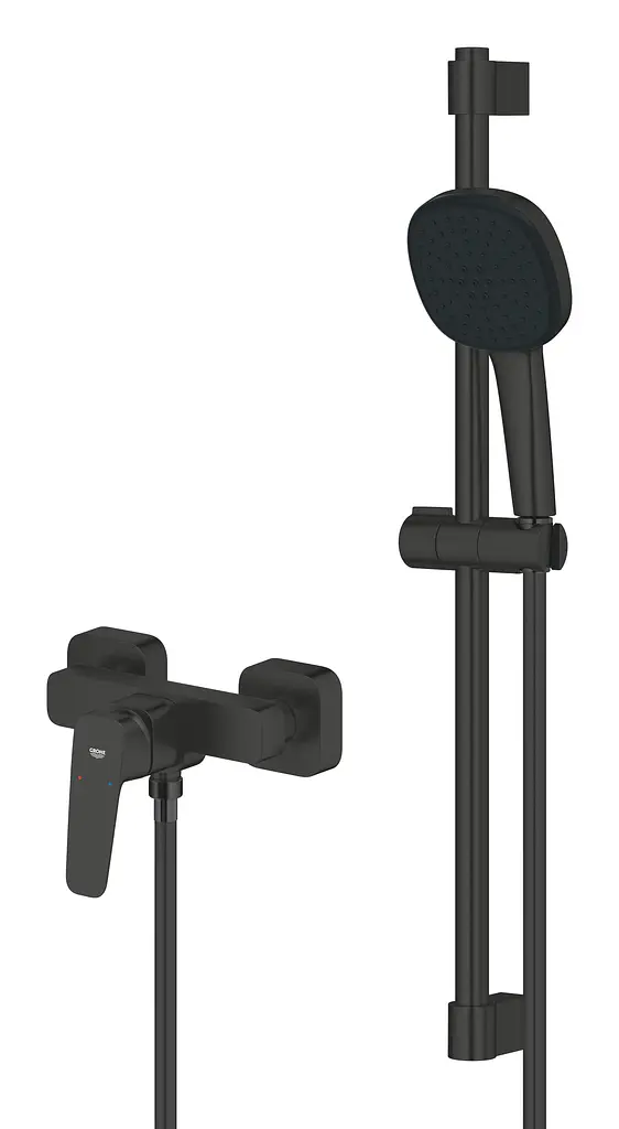 Змішувач для душу з душовим гарнітуром Grohe Cubeo 1018252430 Чорний матовий - фото 3