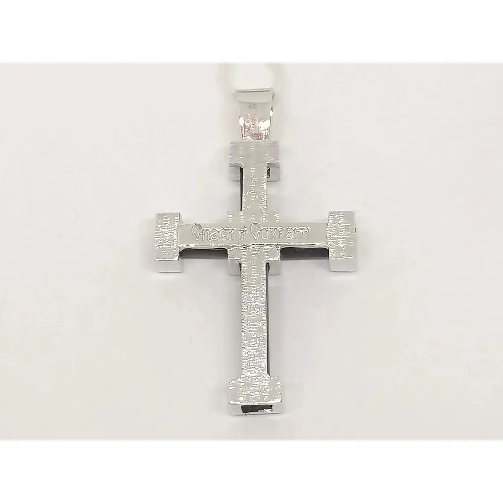 Золотой крестик Гаразд с каучуком и фианитами. 3541757Б - фото 3