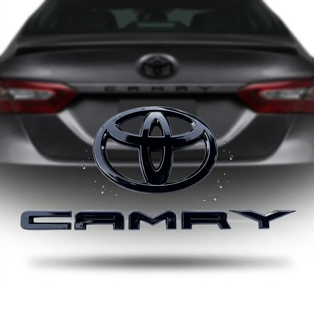 Емблема задня + напис Toyota Camry глянсова Чорна Пластик На скотчі (OEM: PT948-03191-02) - фото 6