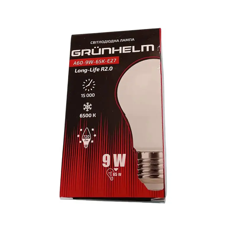 Лампа LED Grunhelm A60-9W-65K-E27 Long-Life R2.0 (149193) - фото 2