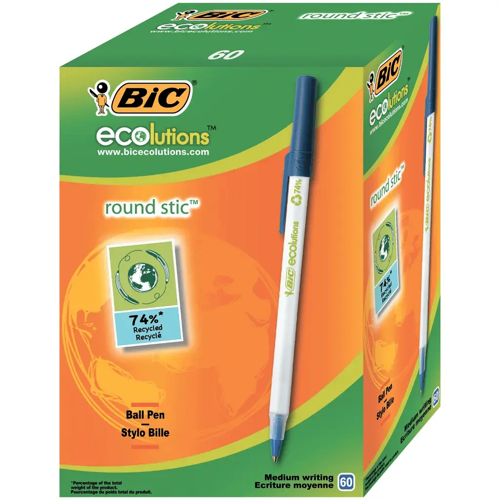 Ручка масляна Bic Round Stic Eco, синя (bc948727) - фото 2