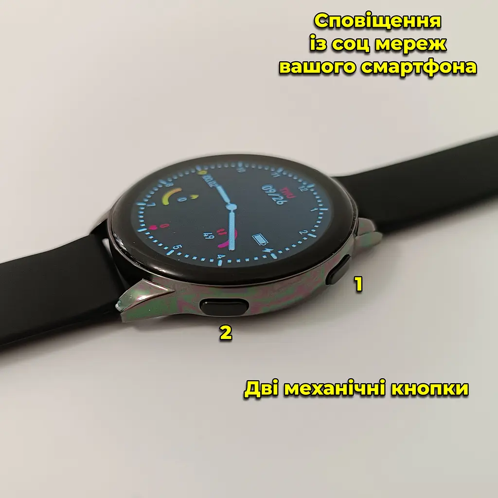Смарт годинник T2 Pro Active 2 Bluetooth, встановлення свого фону, прийняття/здійснення дзвінків Чорний - фото 5
