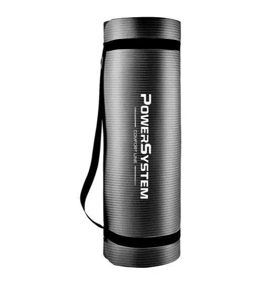 Килимок для йоги та фітнесу Power System PS-4017 NBR Fitness Yoga Mat Plus Black (180х61х1) (PS-4017_Black) - фото 2