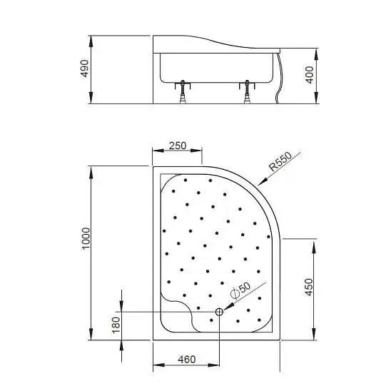 Душовий піддон Radaway Korfu E 100x80 4E81400-03R - фото 4