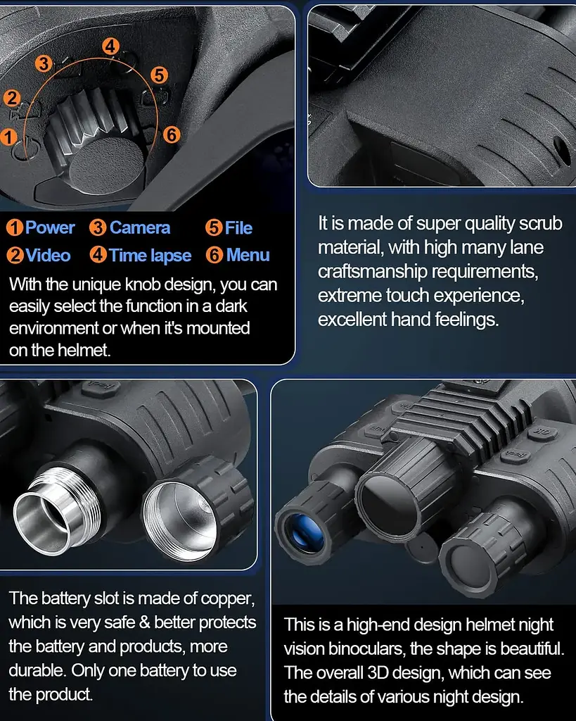 Прилад нічного бачення NV-880 8x16MP 1080P HD WiFi 850nm (до 600м у темряві) + кріплення Wilcox L4G2 (метал) - фото 6