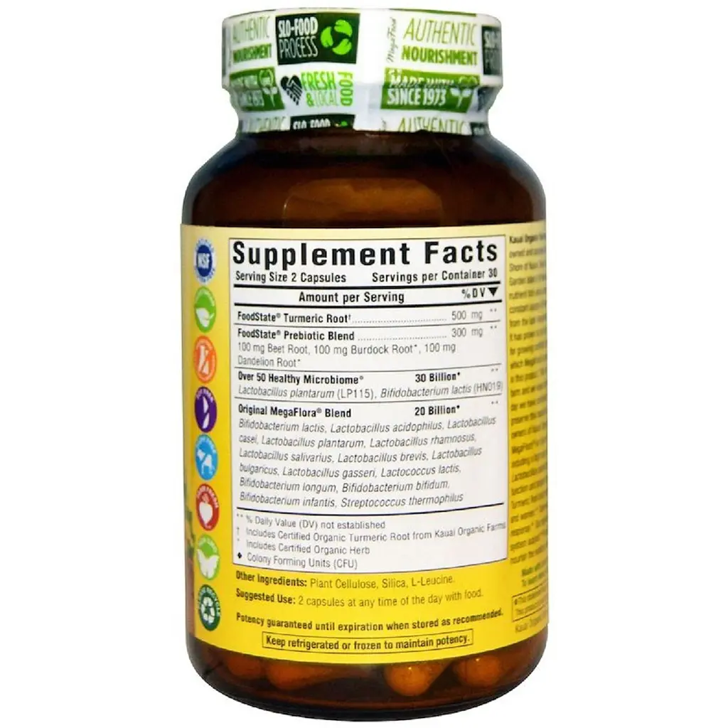 Пробіотики MegaFood MegaFlora Probiotic with Turmeric 60 капсул - фото 2