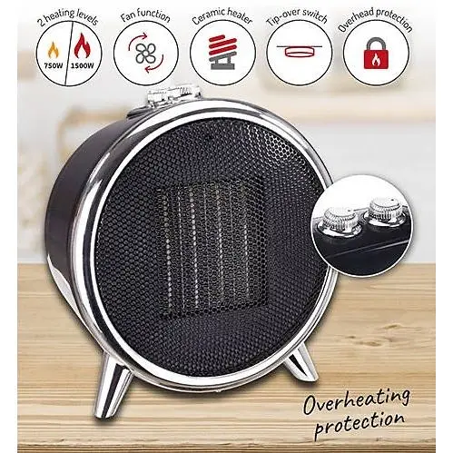 Тепловентилятор керамічний обігрівач Adler AD 7742 1500 Вт термостат - фото 5