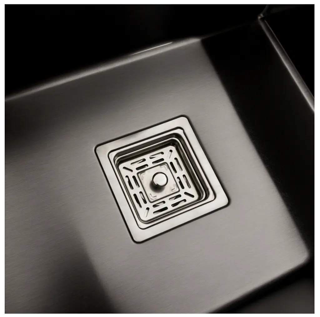 Кухонна мийка Platinum Handmade PVD 780х430х220 R з нержавіючої сталі 3 мм квадратний сифон прямокутна - фото 5