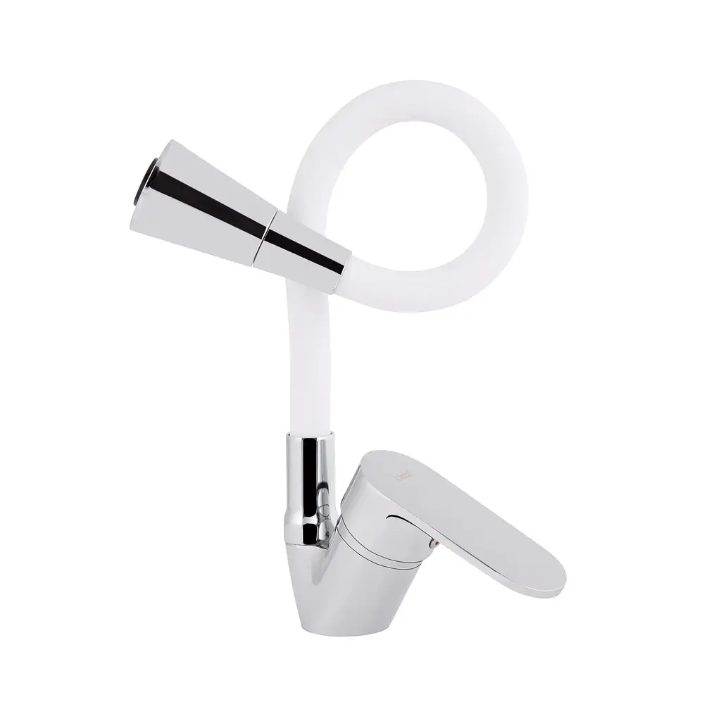 Змішувач для кухні Lidz Tani 008F3 з гнучким виливом (k40) LDTAN008F3WCR37037 White / Chrome - фото 3