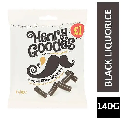 Лакричні цукерки Henry Goode's Superbly Soft Black Liquorice Bag 140г - фото 2