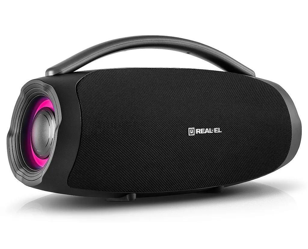 Портативная колонка бумбокс REAL-EL X755-PSS Boombox 70W Bluetooth TWS, RGB, Black - фото 2