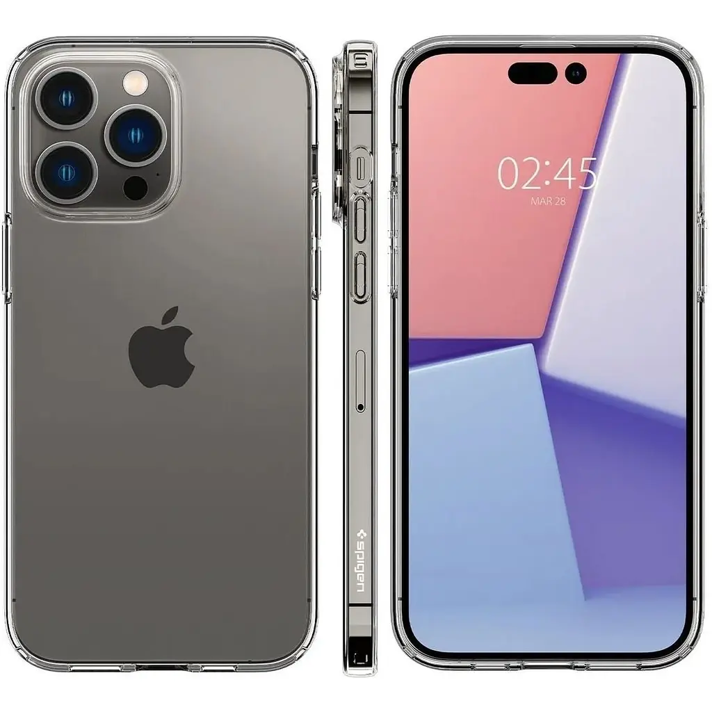 Оригінальний прозорий силіконовий чохол Spigen Liquid Crystal Flex для iPhone 14 Pro Crystal ACS04663 - фото 11