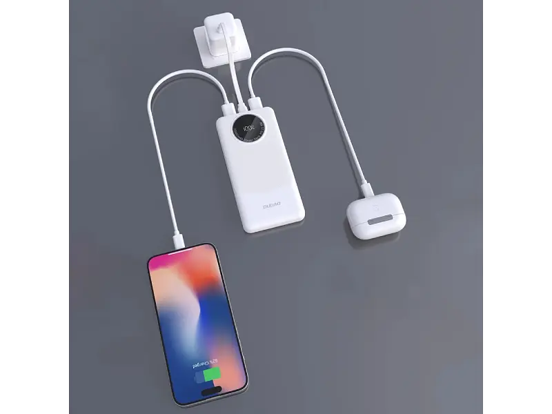Зовнішній акумулятор (Power Bank) Dudao 10000mAh K12 22,5W PD,QC 2xUSB-A,USB-C In/Out White (6976625333875) - фото 4