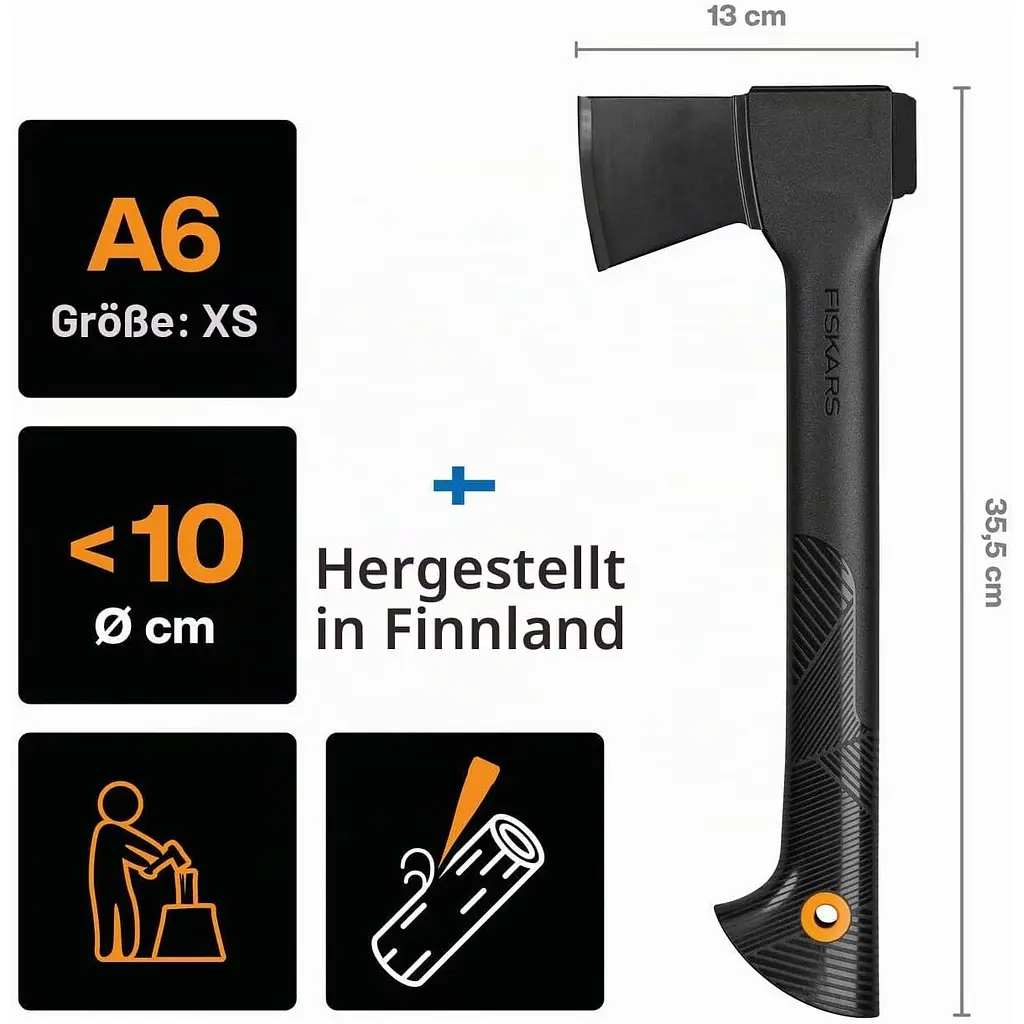 Набір: Сокира теслярська мала Fiskars Solid A6 + Складаний ніж Gerber Paraframe (1057911) - фото 3