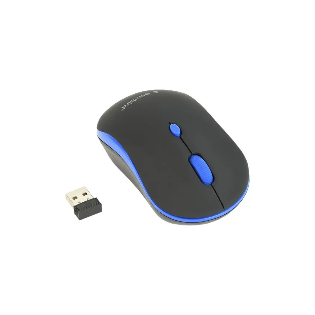Мишка Gembird MUSW-4B-03-B Black+Blue (MUSW-4B-03-B) - фото 2