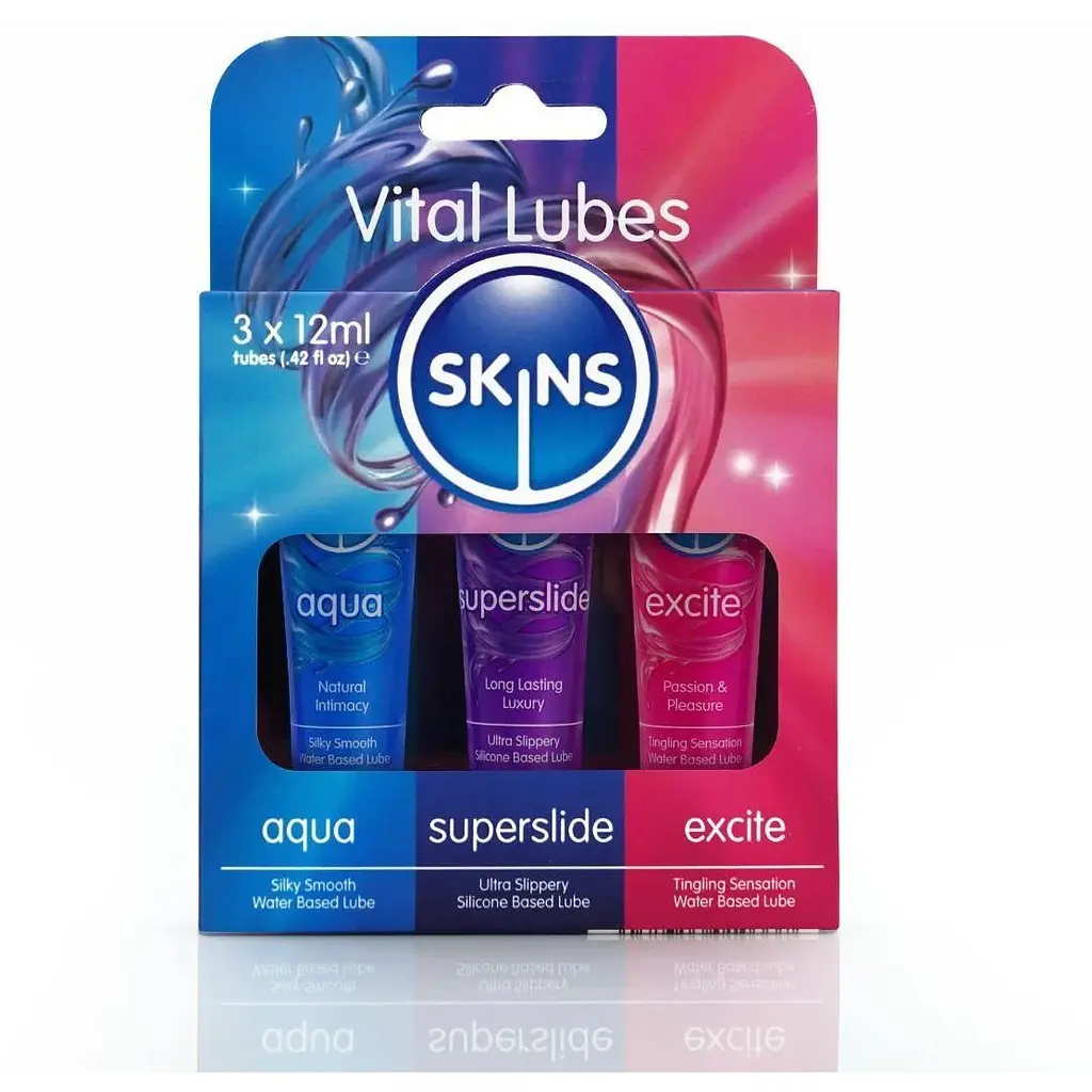 Набір лубрикантів Skins Sampler Tubes Vital 36 мл (3 шт. x 12 мл) - фото 2