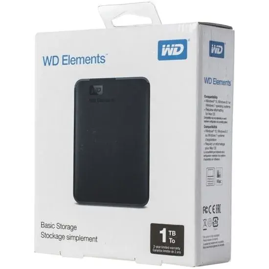Зовнішній жорсткий диск 2.5" USB 1.0TB WD Elements Black (WDBUZG0010BBK-WESN) - фото 8