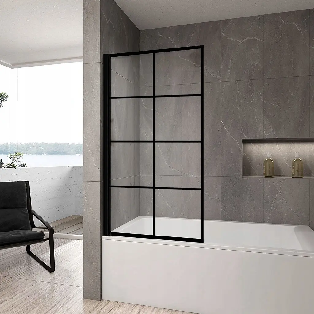 Шторка для ванны Rea Lagos-1 Fix 70 см неподвижная black REA-K4560, Универсальная - фото 2