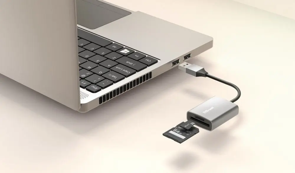 Кардридер алюминиевый USB 3.2 - SD-microSD Trust Dalyx - фото 2