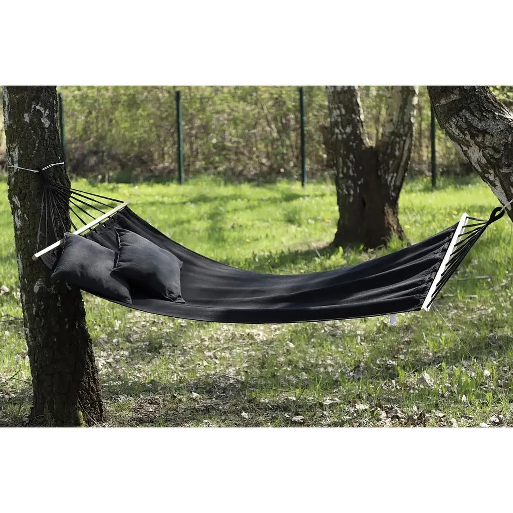 Гамак Jumi Garden тканевый с планкой черный - фото 4