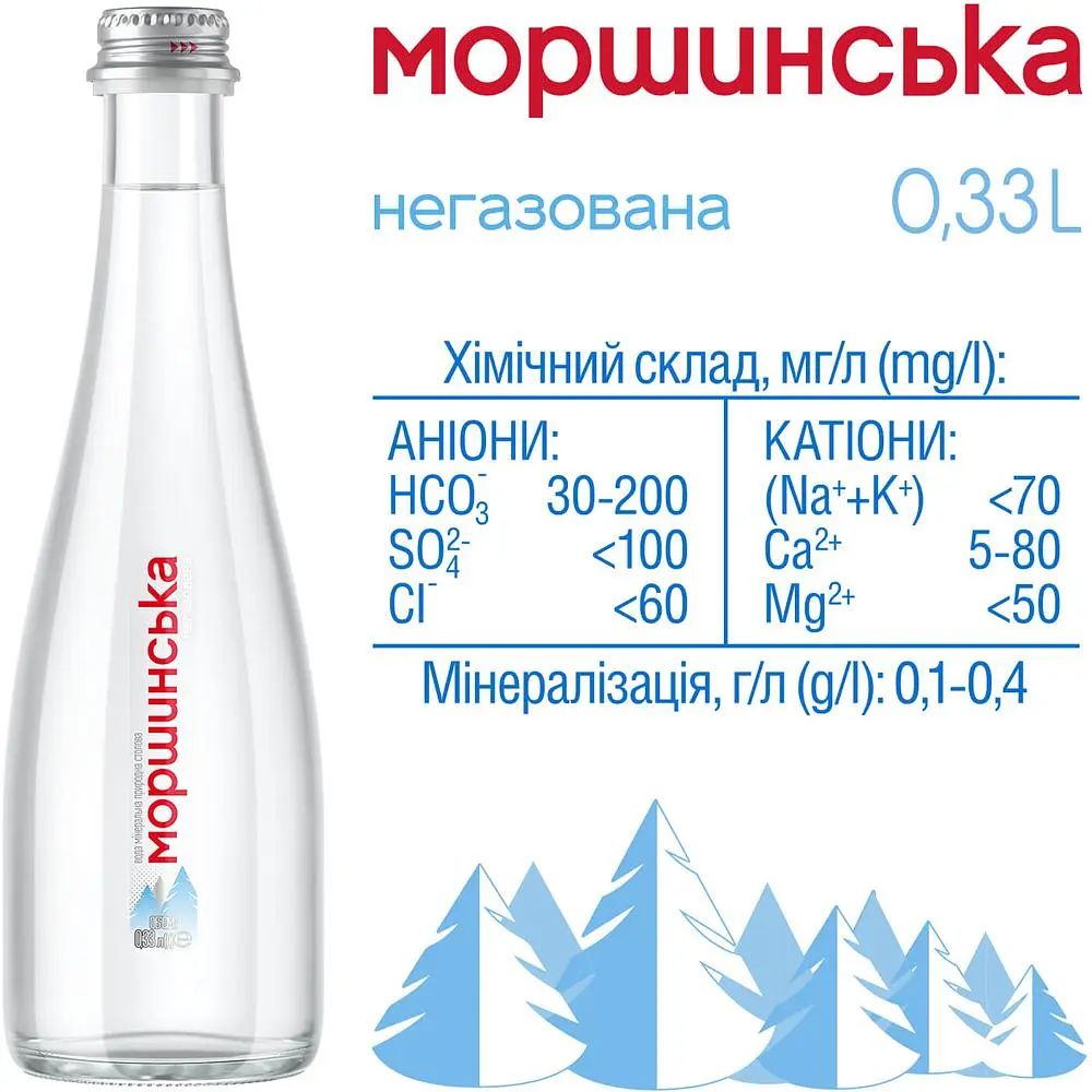 Упаковка мінеральної води Моршинська негазована 3.96 л (0.33 л x 12 шт.) - фото 4