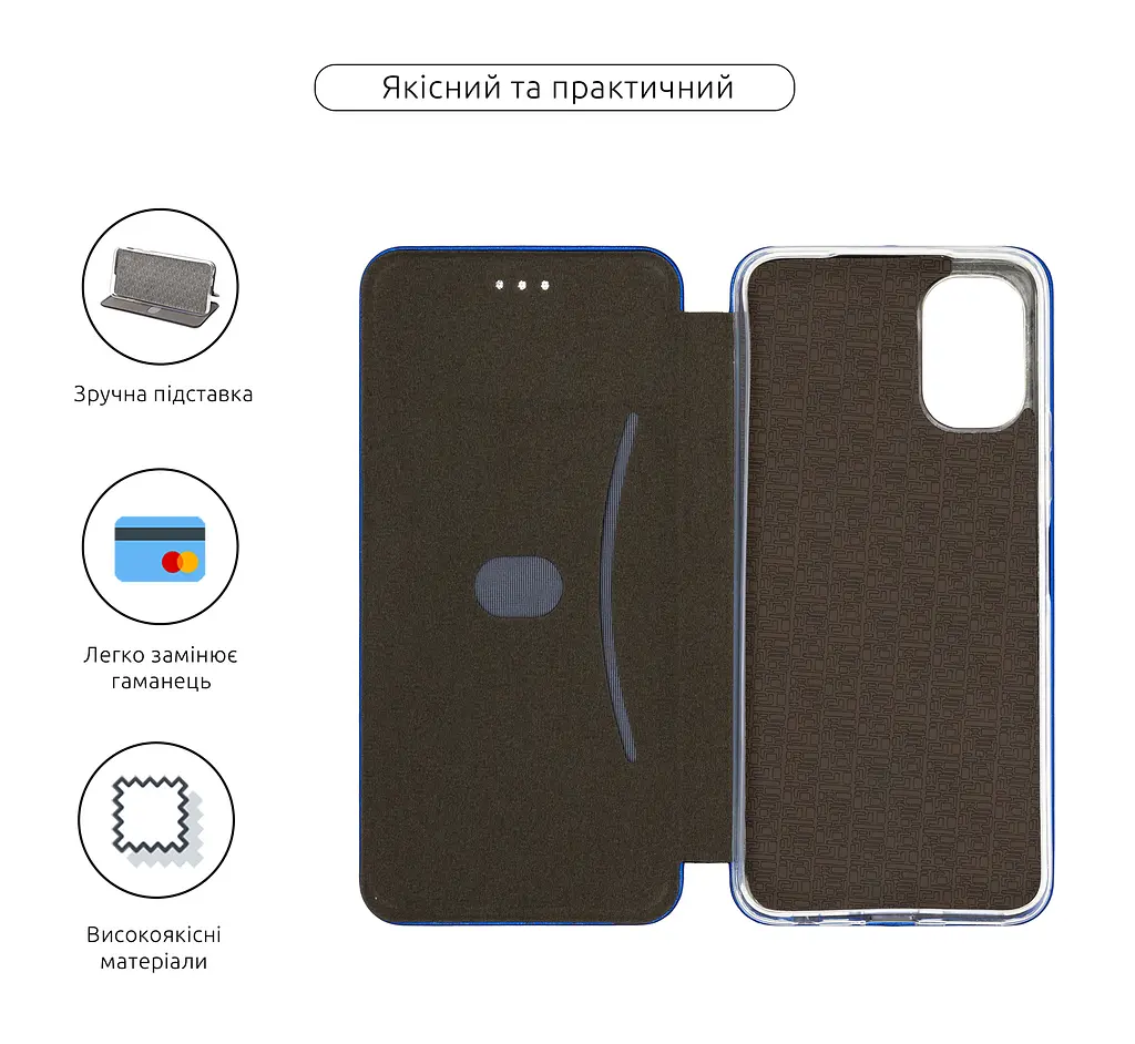 Чехол-книжка для TECNO Spark 9 Pro (KH7n), G-Case, синий, кожаный чехол-книга из экокожи (PU) и TPU, с магнитом, с подставкой и вместительным кардхолдером, противоударный, защита всего корпуса, ArmorStandart (ARM68956) - фото 3