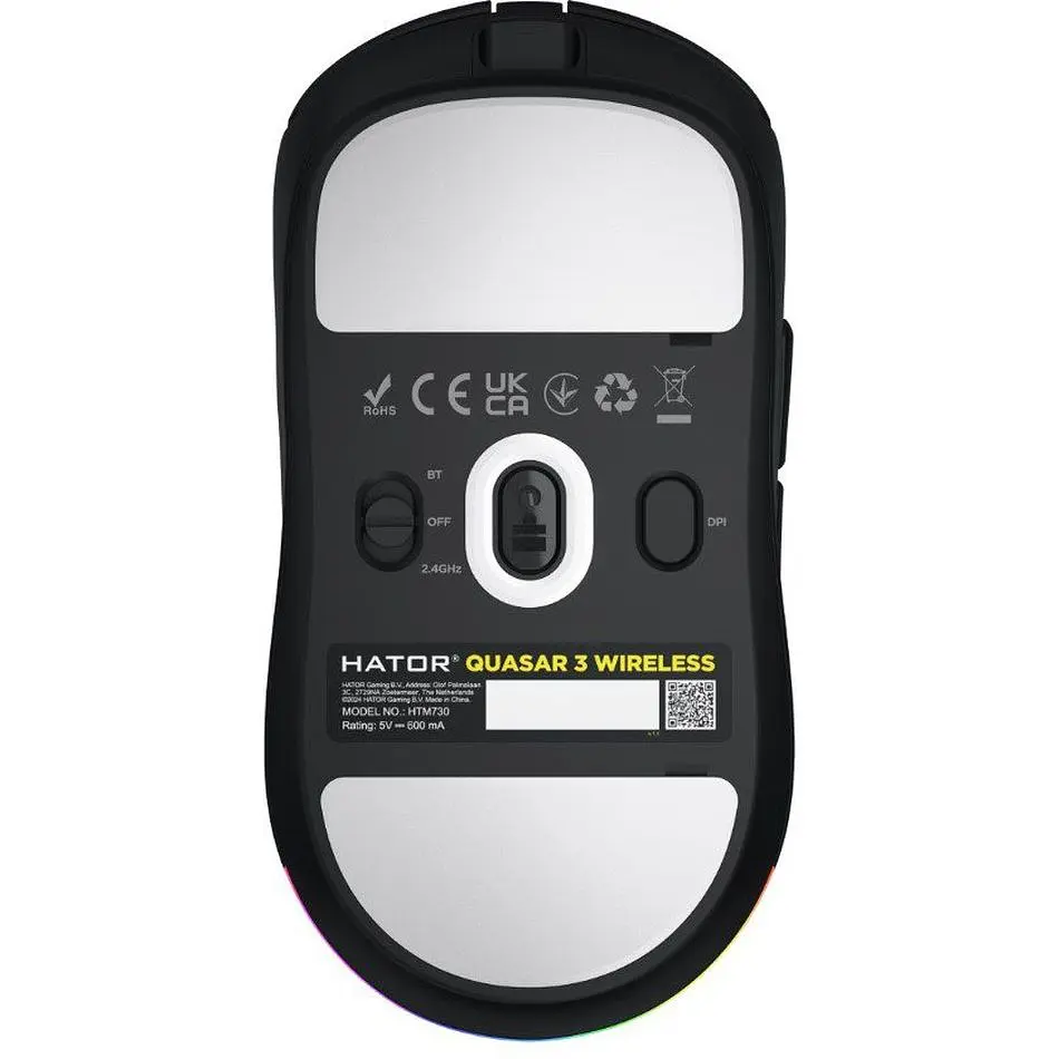 Ігрова миша HATOR HTM-730 Quasar3 Wireless ESports Gaming 12000dpi 35G Black - фото 5