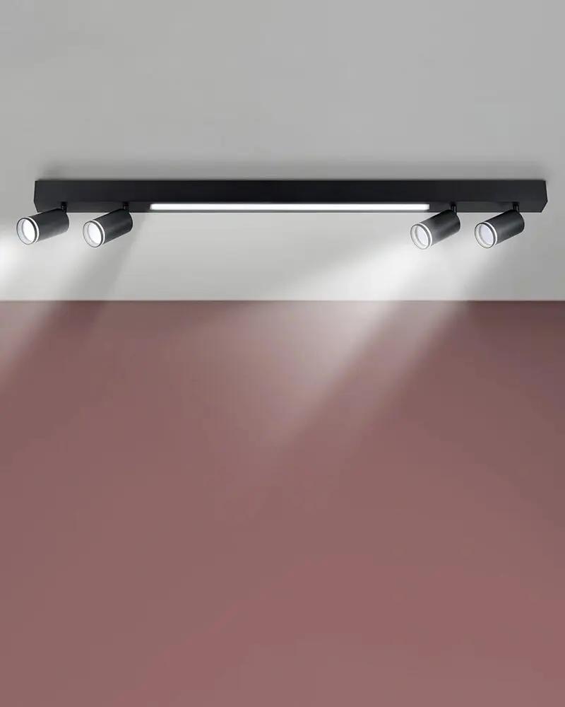 Потолочный светильник Goldlux 327406 Paris GU10+Led 5x10+24W 4000K 1800Lm IP20 Черный - фото 3
