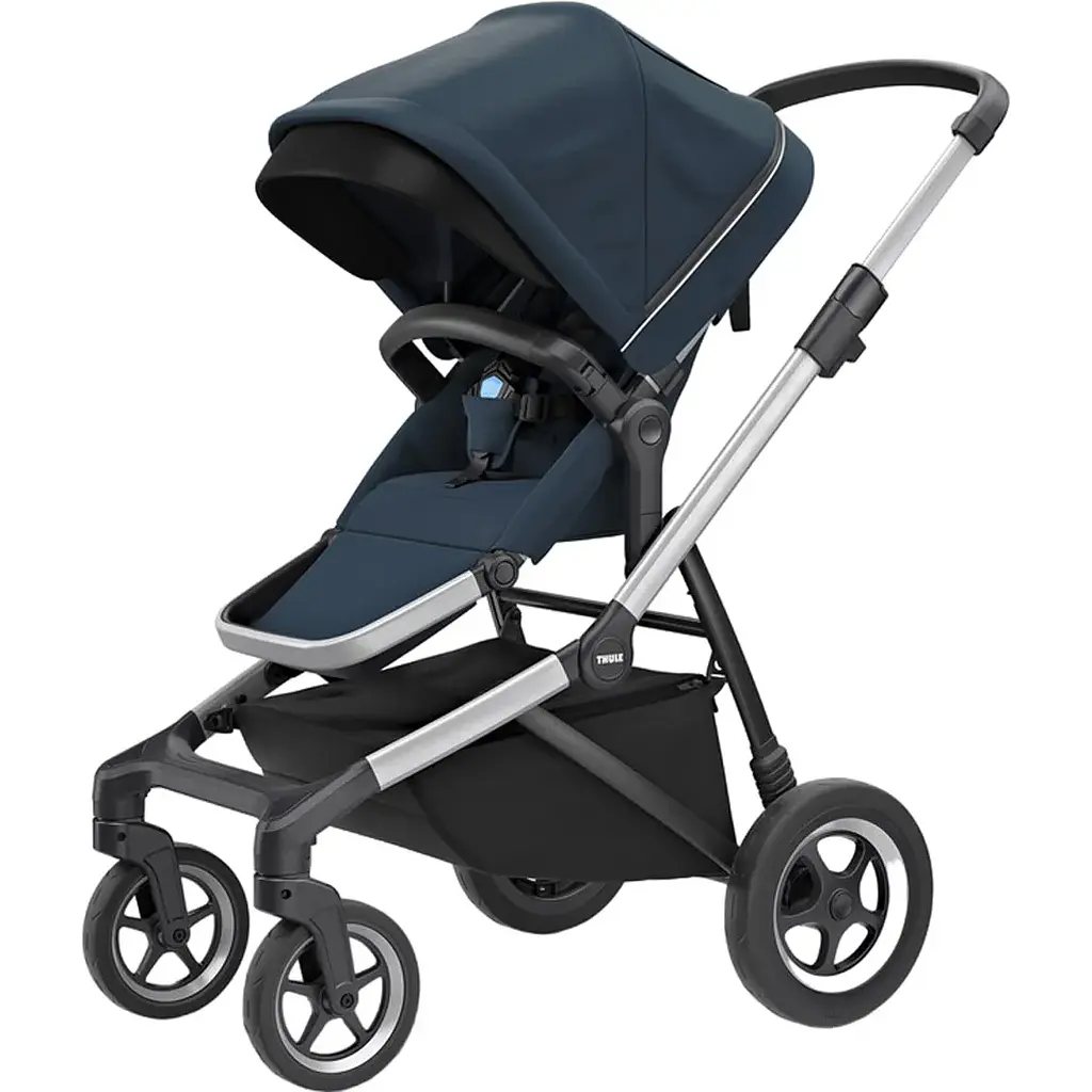 Детская коляска Thule Sleek Aluminum/Navy Blue [11000010] [107631] - фото 2