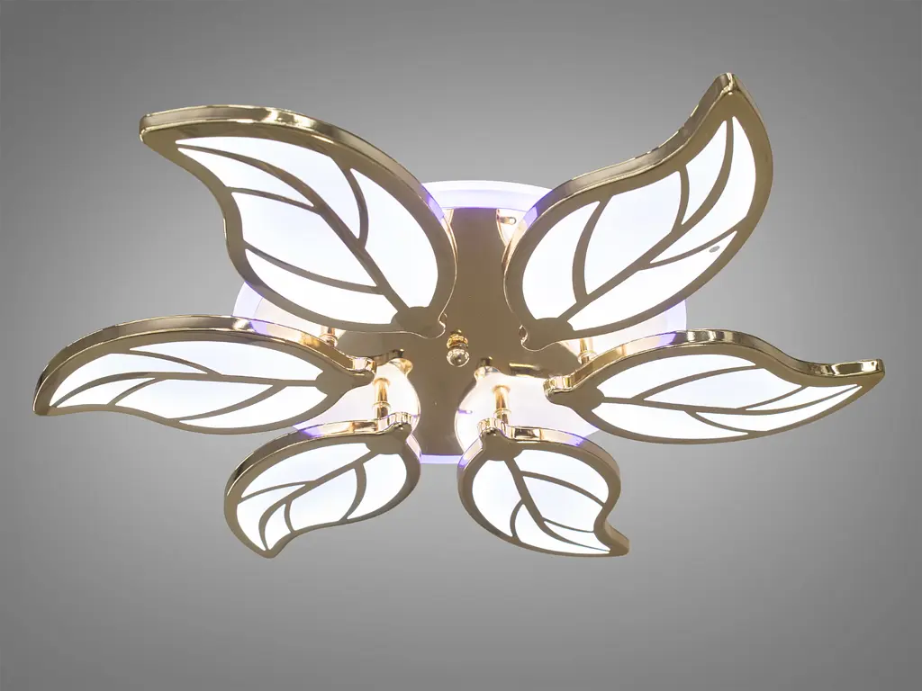 Светодиодная люстра смарт светильник с пультом dimmer, 105W, золото - фото 3