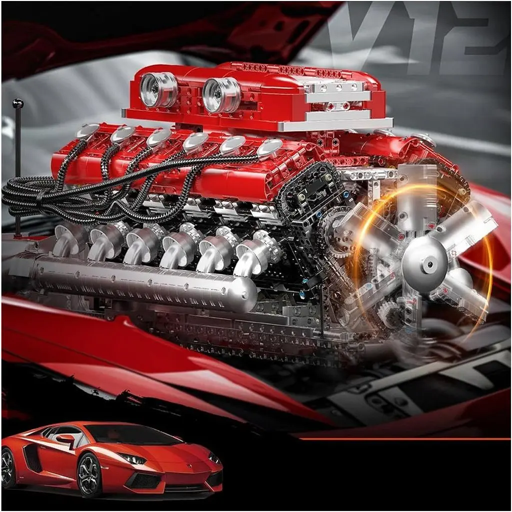 Конструктор Mould King Mking Двигатель и коробка передач Italian Supercar V12 (10169) [161052] - фото 10