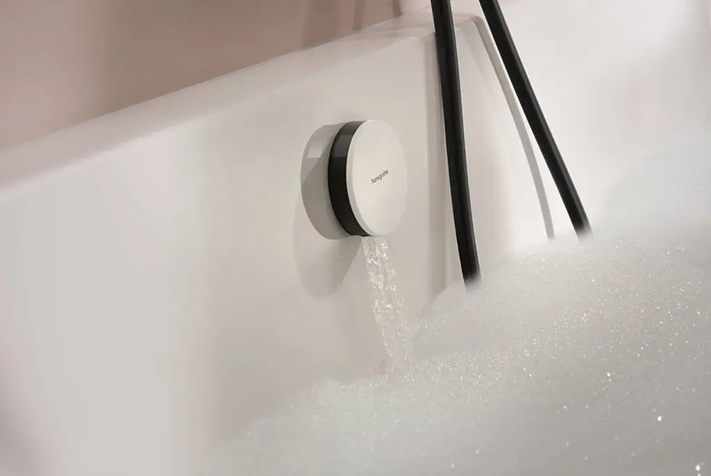 Злив-перелив Hansgrohe Exafill II, зовнішня частина до сифона для ванни з наповненням brushed black chrome/white gloss 58119340 - фото 2