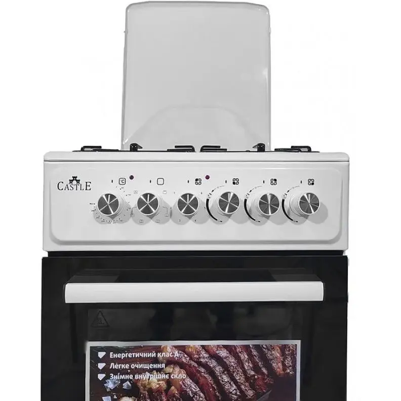 Плита комбинированная Castle CPEG-50W (3+1) (белая) - фото 5